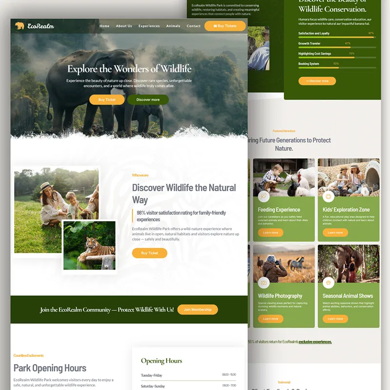 Wildlife Websites Designs