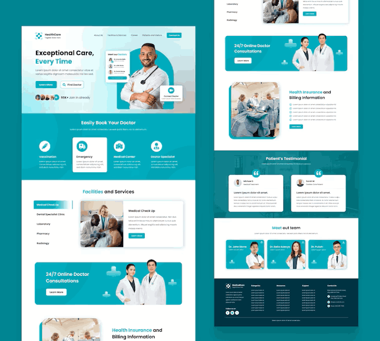 Healthcare landing page