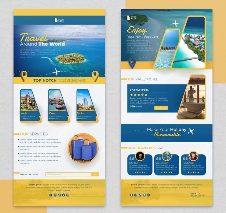 tourism website landing page