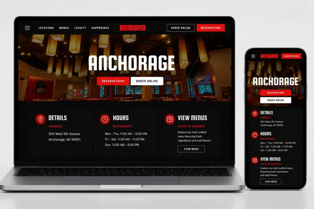 Benihana website