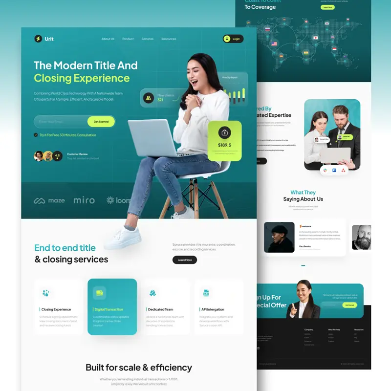 business website landing page